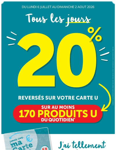 Super U - Ma sélection Carte U Juillet de la boutique Super U valable du 06/07/2026 des dernières annonces