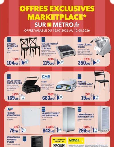  Catalogue METRO Offres exclusives Marketplace de la boutique METRO valable du 16/07/2026 des dernières annonces