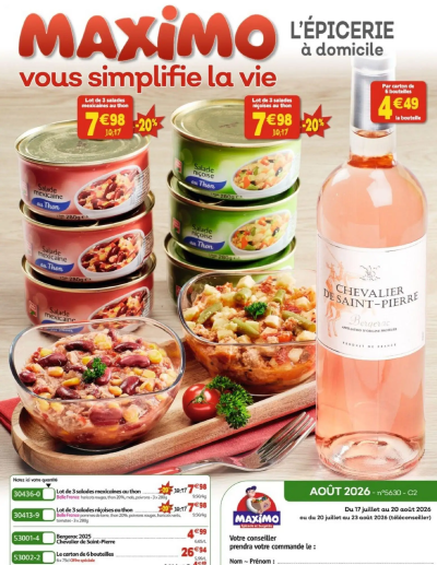  Catalogue Maximo catalogue epicerie de la boutique Maximo valable du 17/07/2026 des dernières annonces
