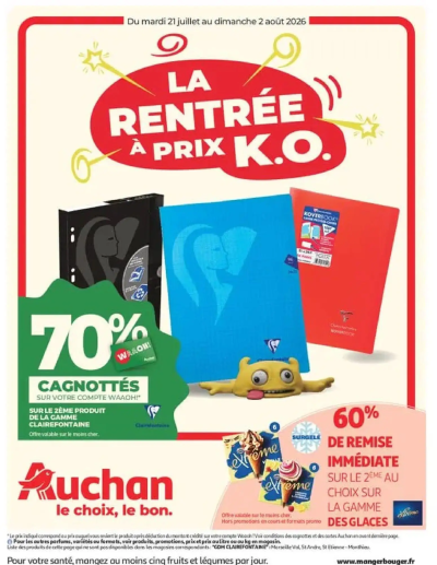  Catalogue Auchan Promos XXL, rentrée de la boutique Auchan valable du 21/07/2026 des dernières annonces