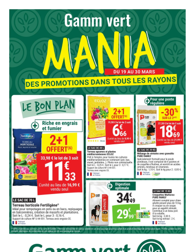 Gamm Vert des dernières annonces