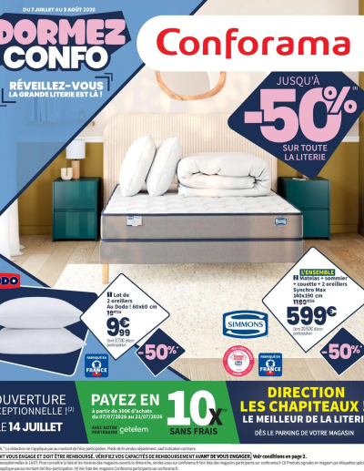 Conforama catalogue de la boutique Conforama valable du 07/07/2026 des dernières annonces