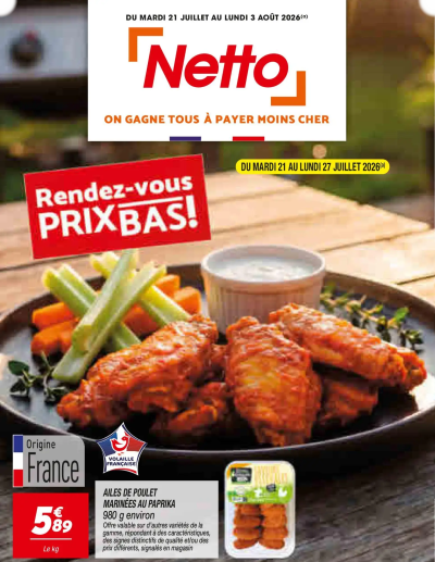 Netto catalogue de la boutique Netto valable du 21/07/2026 des dernières annonces