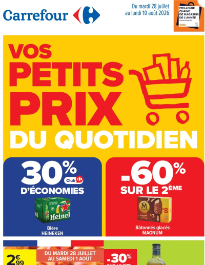 Carrefour Vos petits prix du quotidien de la boutique Carrefour valable du 28/07/2026 des dernières annonces