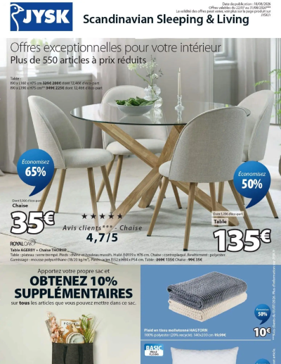  Catalogue Jysk prospectus de la boutique Jysk valable du 22/07/2026 des dernières annonces