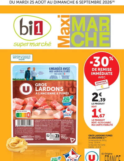 bi1 Catalogue Maxi Marché de la boutique bi1 valable du 25/08/2026 des dernières annonces