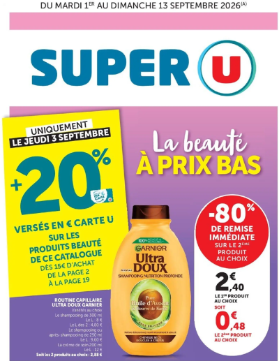 Super U - Les prix bas de la semaine de la boutique Super U valable du 01/09/2026 des dernières annonces