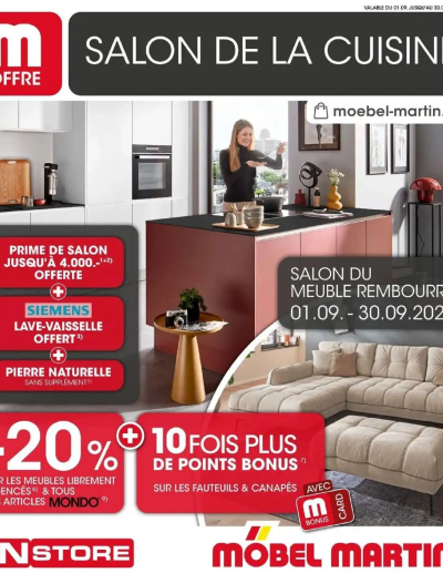  Catalogue Möbel Martin: Offres hebdomadaires de la boutique Möbel Martin valable du 01/09/2026 des dernières annonces