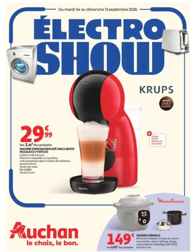  Catalogue Auchan Electroshow de la boutique Auchan valable du 01/09/2026 des dernières annonces