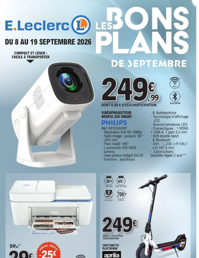 E.Leclerc Bons plans de septembre de la boutique E.Leclerc valable du 08/09/2026 des dernières annonces