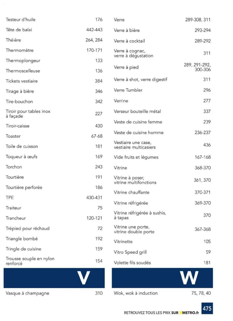 Metro catalogue du 01/01 – page 475