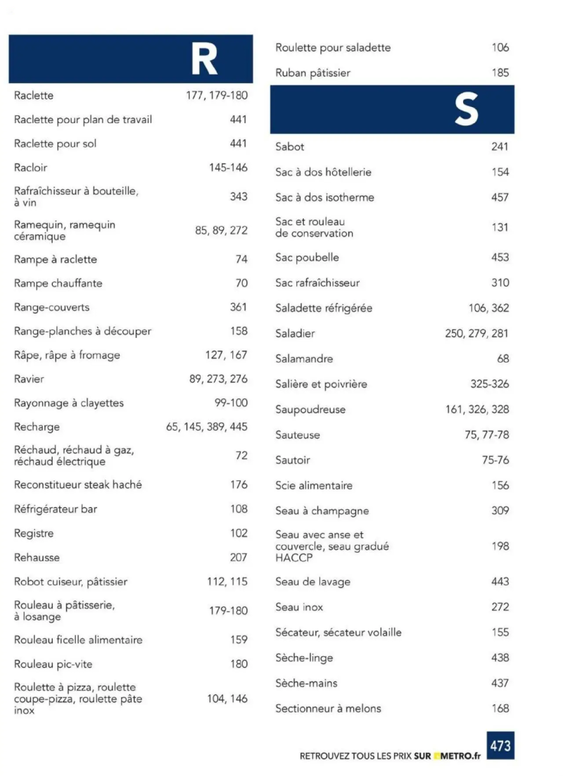 Metro catalogue du 01/01 – page 473