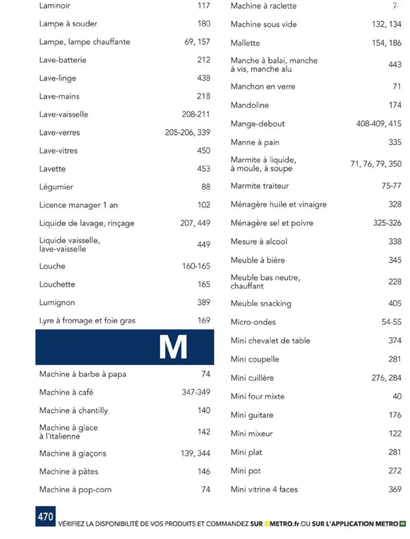 Metro catalogue du 01/01 – page 470