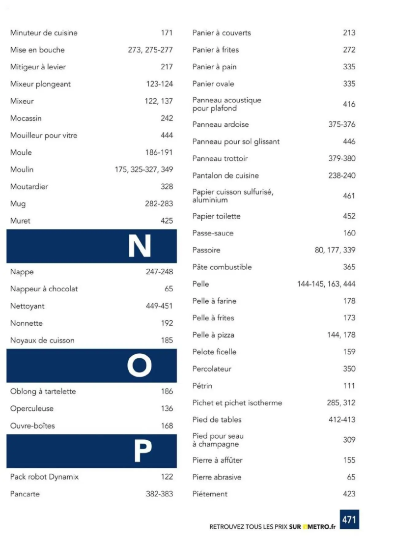 Metro catalogue du 01/01 – page 471