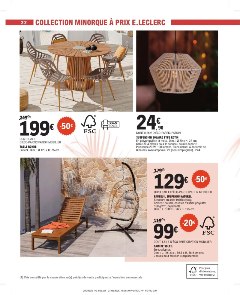 Brico E.Leclerc catalogue du 31/03 – page 22