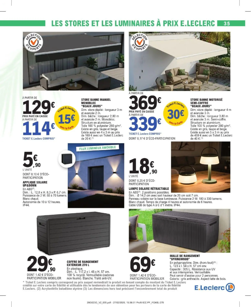 Brico E.Leclerc catalogue du 31/03 – page 35