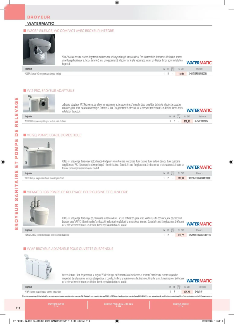 Rexel                                                     catalogue du 20/04 – page 114