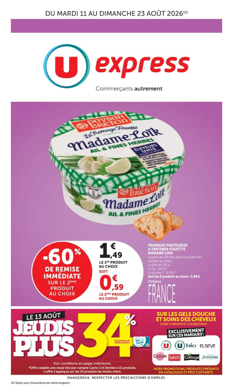 U Express catalogue du 11/08 au 24/08/2026 – page 1