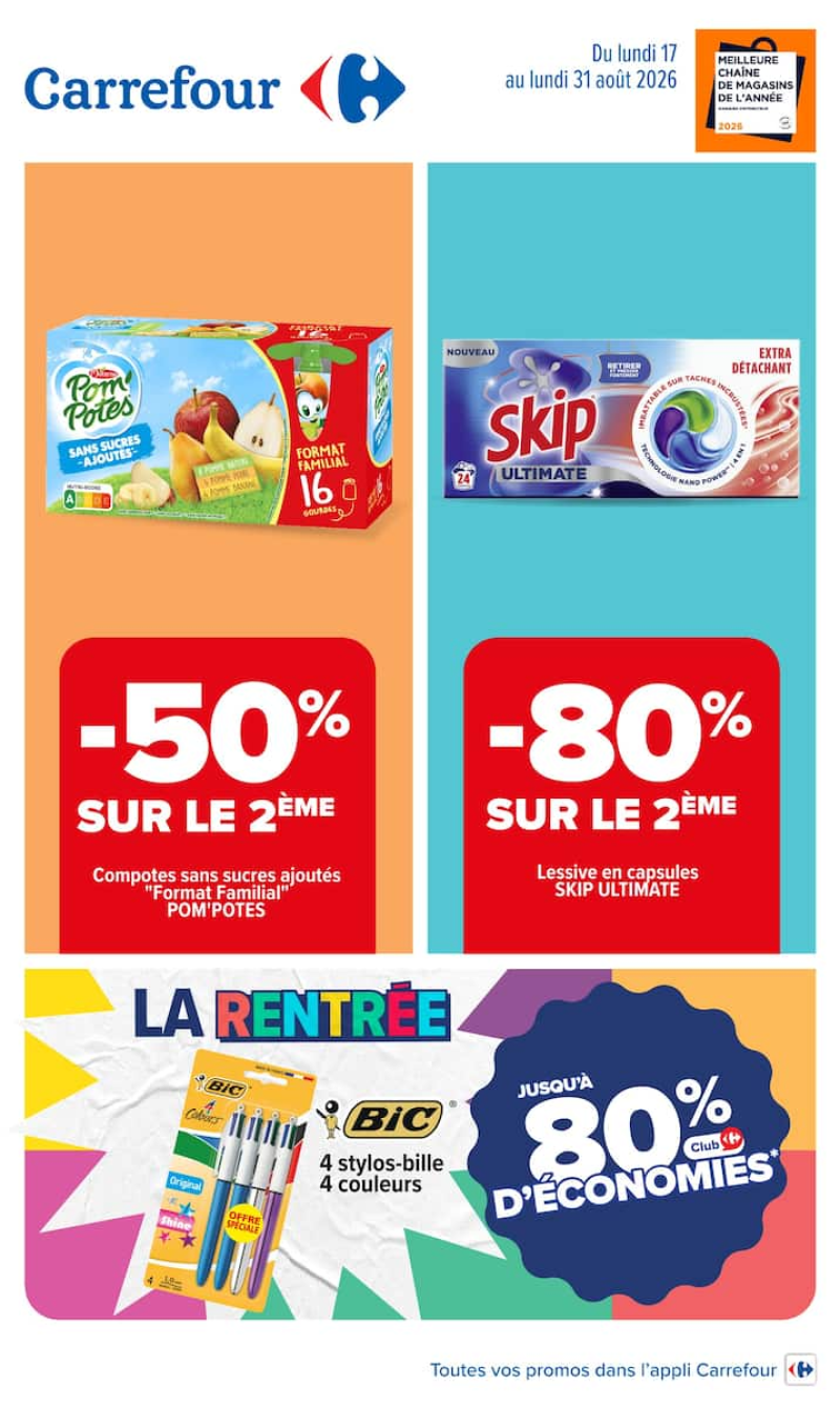 Carrefour catalogue du 17/08 au 01/09/2026 – page 1
