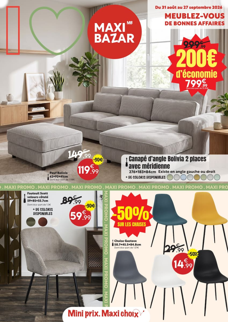 Maxi Bazar catalogue du 31/08 au 28/09/2026 – page 1
