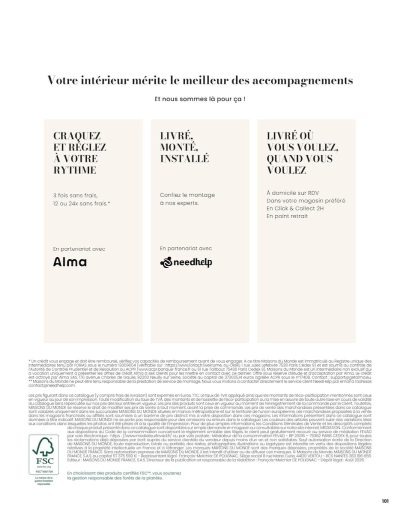 Maisons du Monde catalogue du 31/08 au 30/09/2026 – page 101