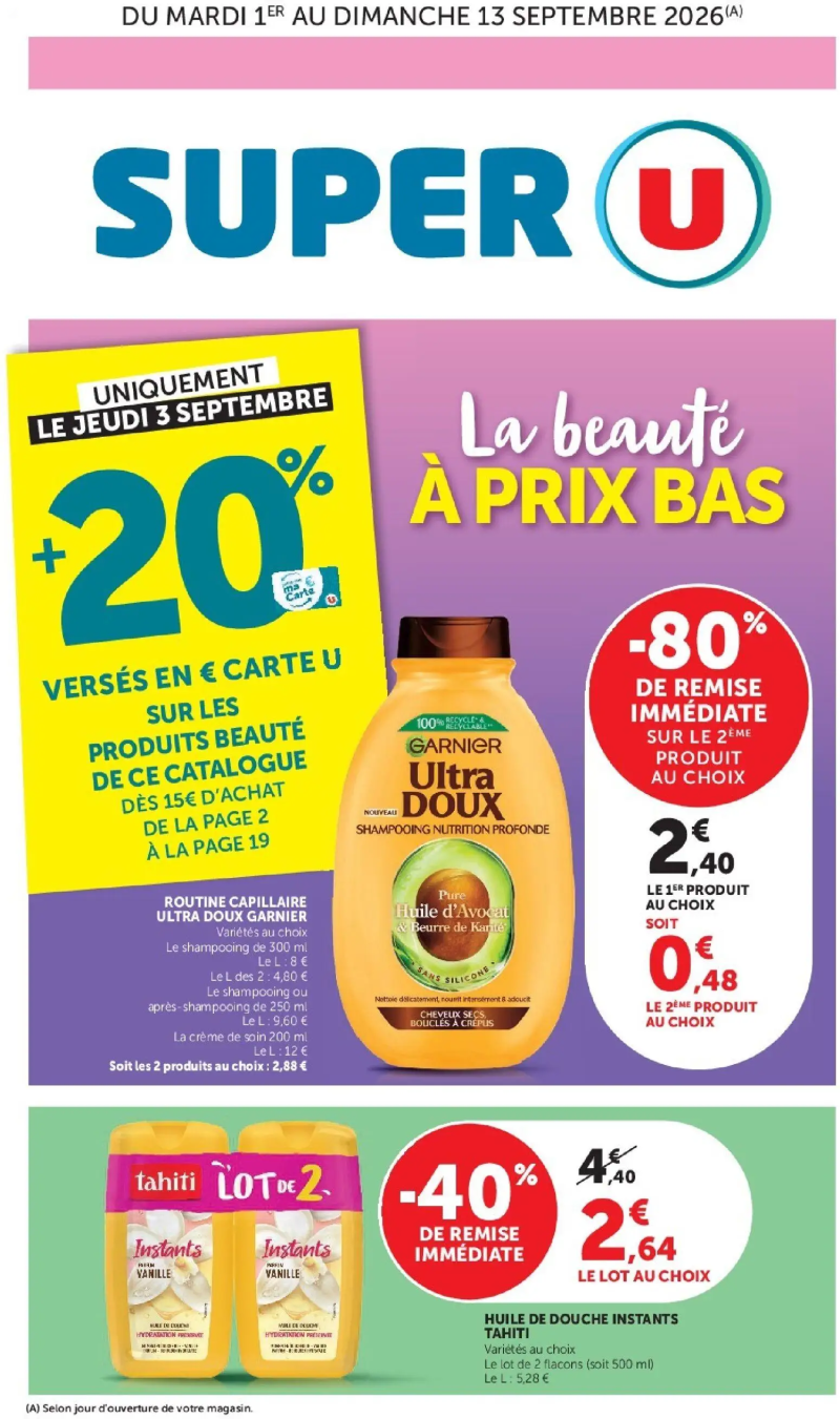 Super U catalogue du 01/09 – page 1