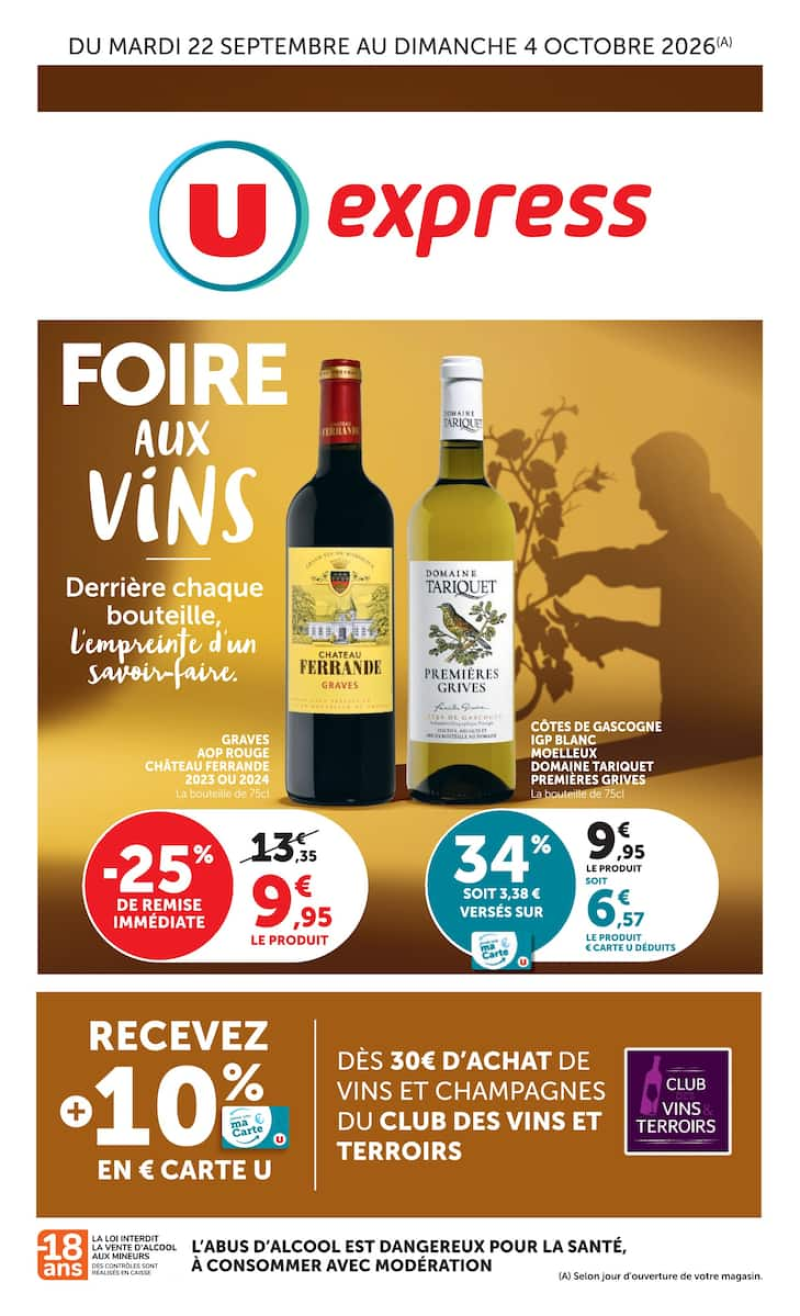 U Express catalogue du 22/09 au 05/10/2026 – page 1