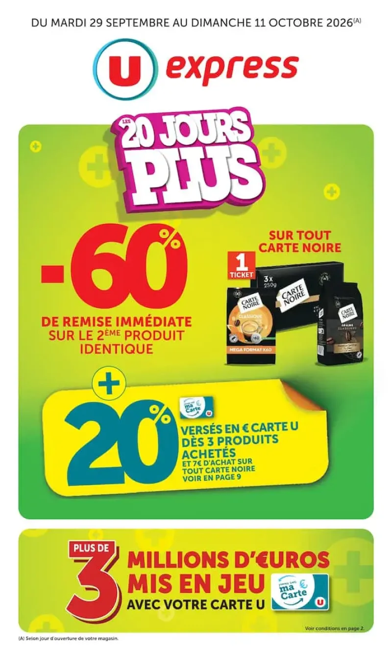 U Express catalogue du 29/09 au 12/10/2026 – page 1