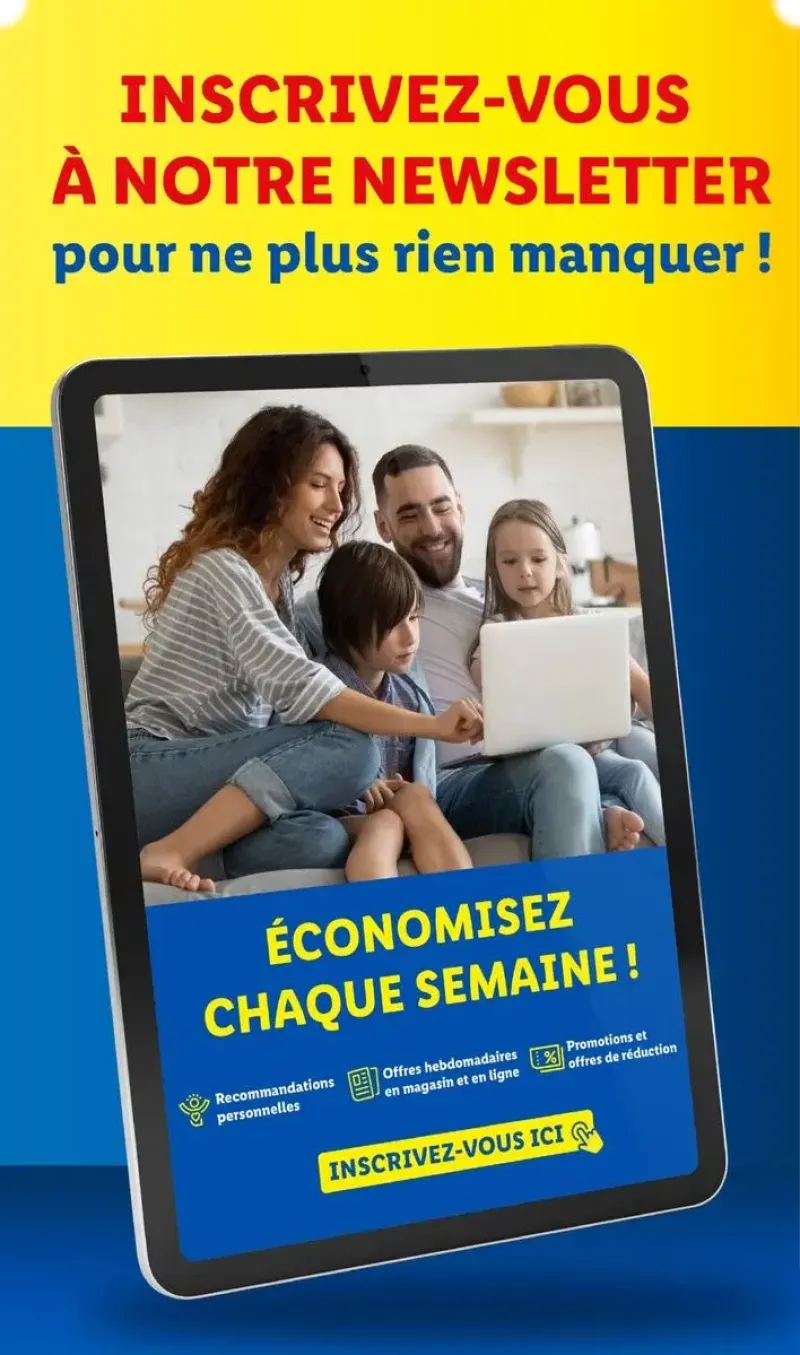 Page d'informations complémentaires et mentions légales de Lidl.