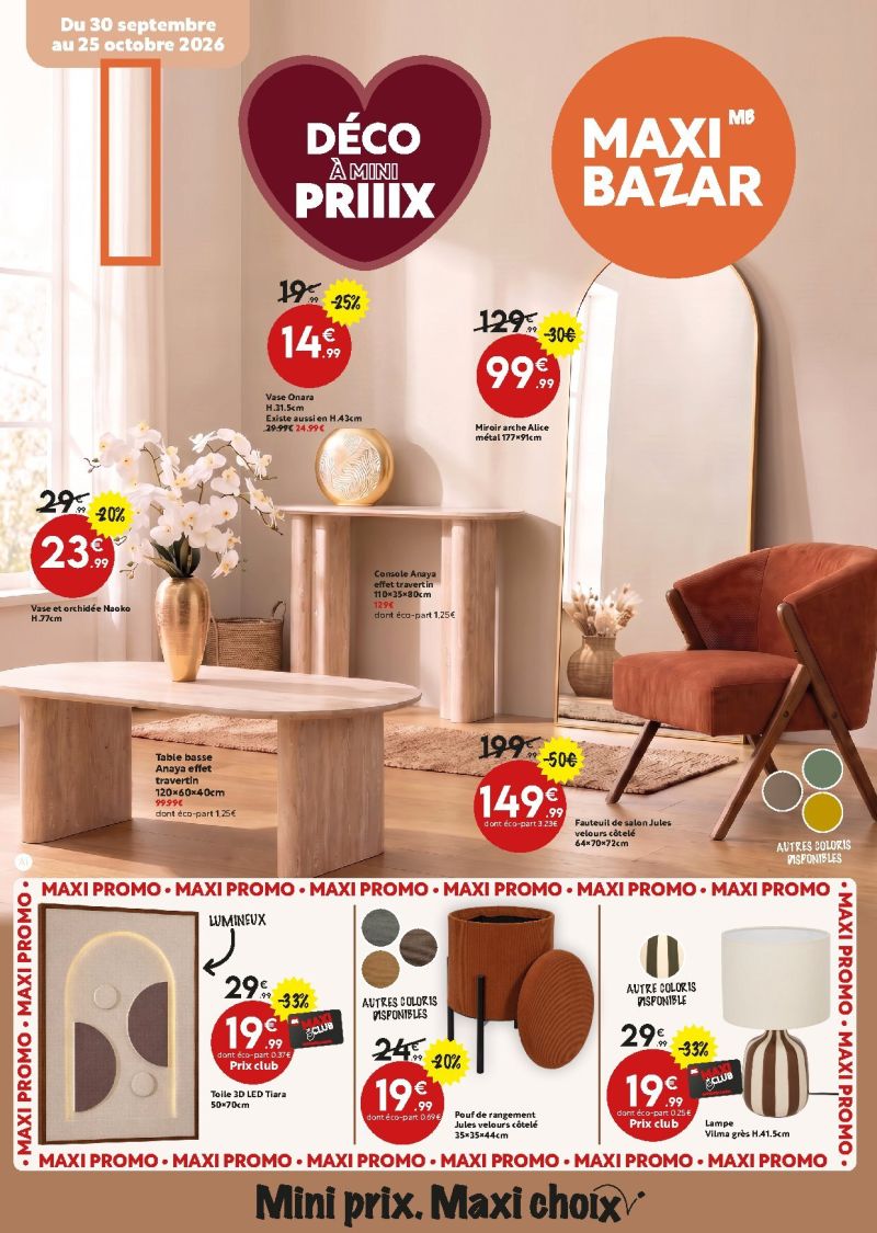 Maxi Bazar catalogue du 30/09 au 25/10/2026 – page 1