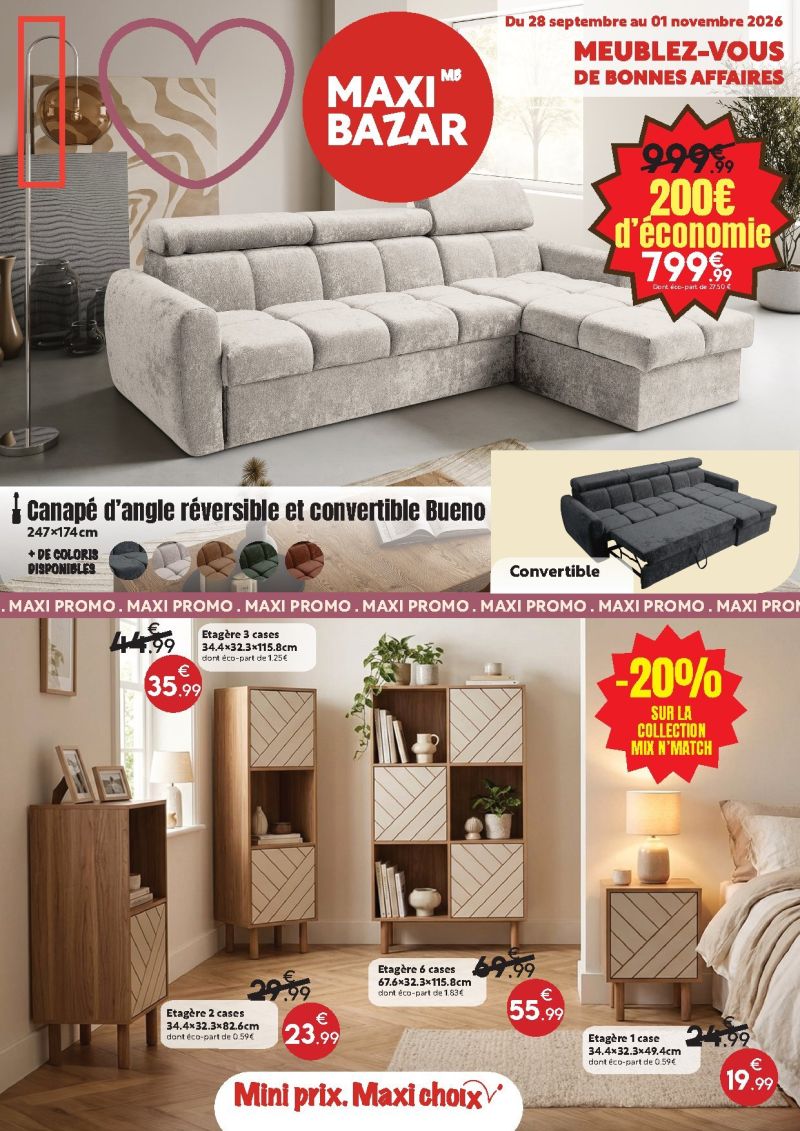 Maxi Bazar catalogue du 28/09 au 01/11/2026 – page 1
