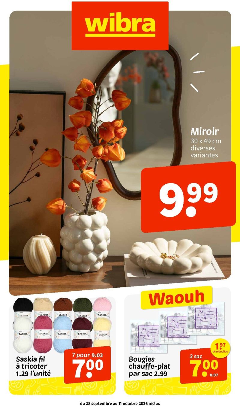 Wibra catalogue du 28/09 au 11/10/2026 – page 1