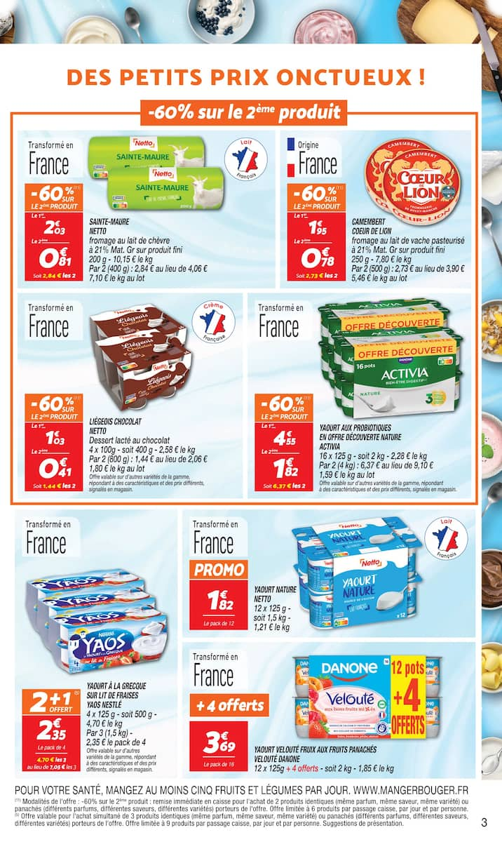 LE 2ÈME PRODUIT À -60% SUR UNE SÉLECTION DE PRODUITS LAITIERS - Page 3