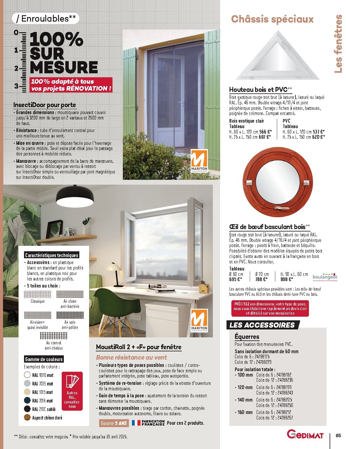 Catalogue Gedimat Menuiserie 2026 - Page 85