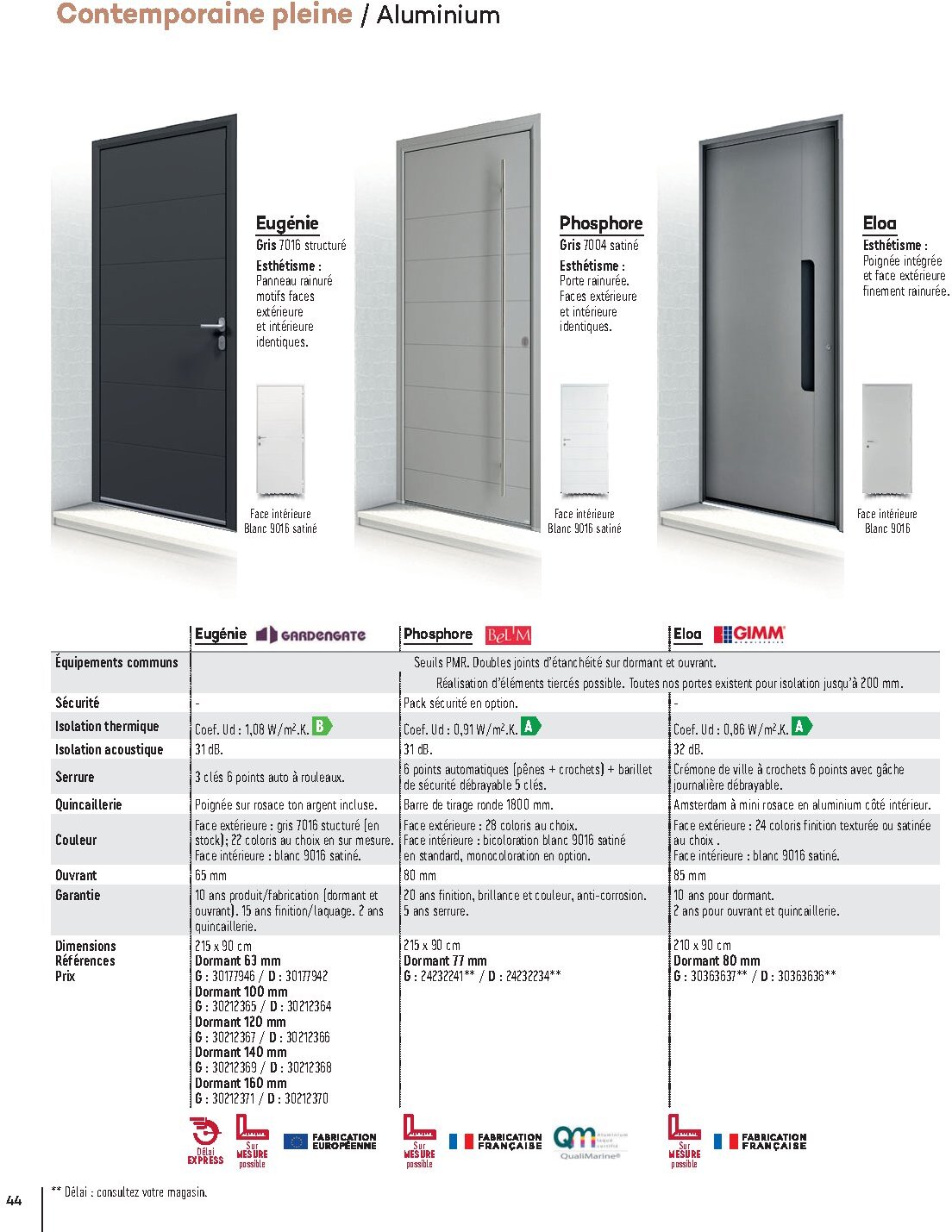 Catalogue Gedimat Menuiserie 2026 - Page 44