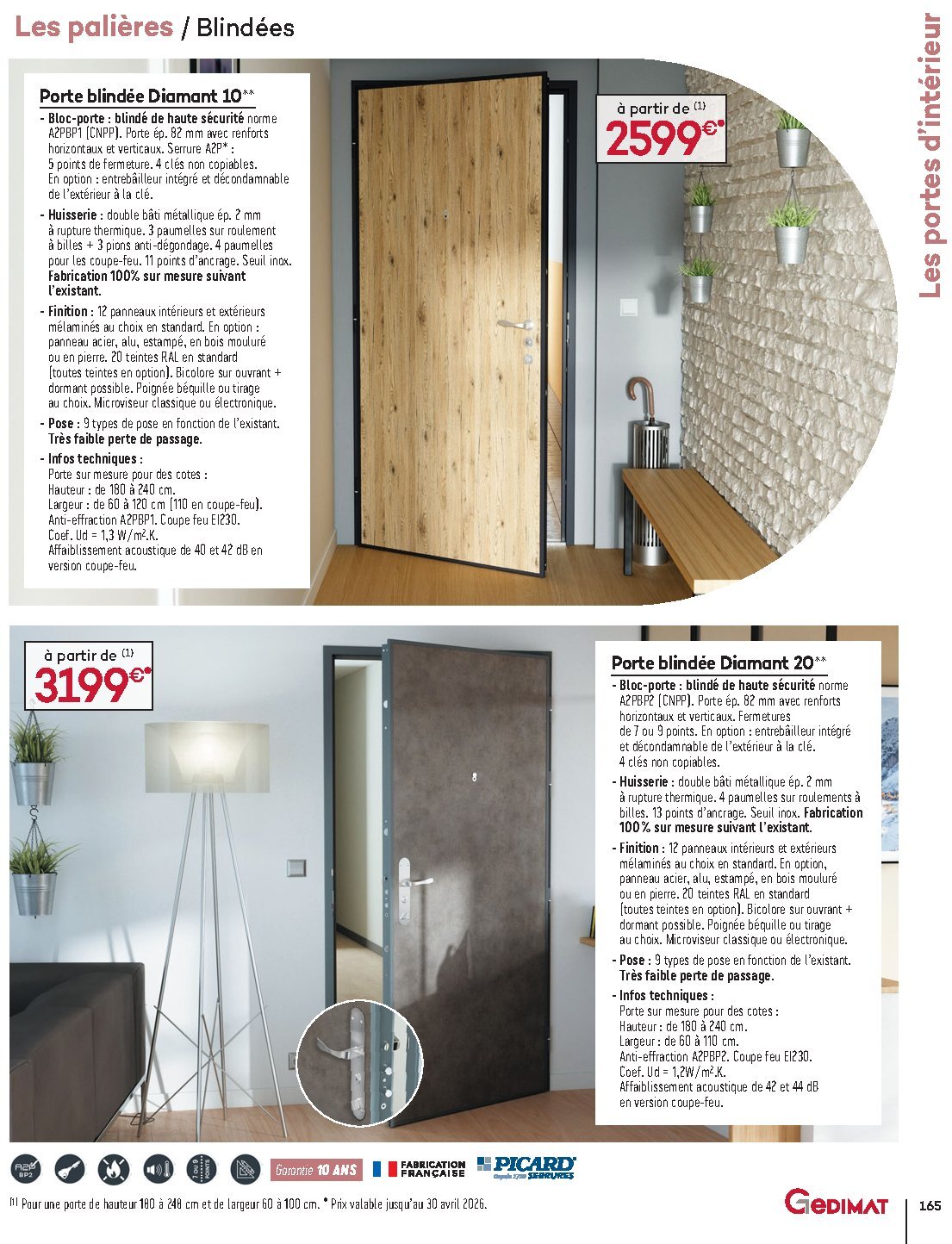 Catalogue Gedimat Menuiserie 2026 - Page 165