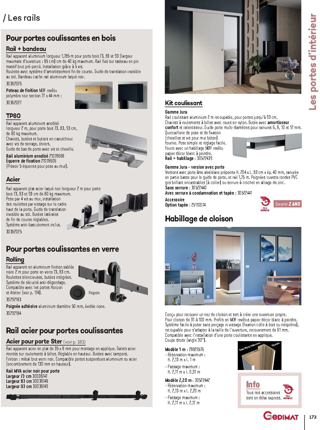 Catalogue Gedimat Menuiserie 2026 - Page 173