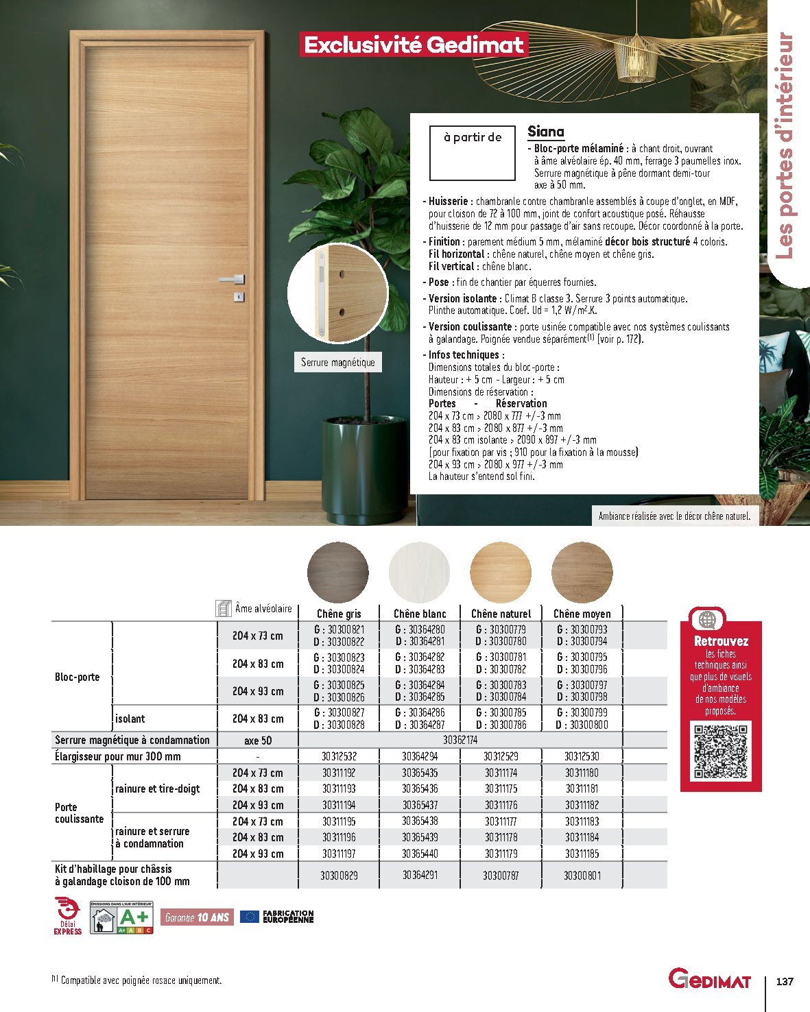 Catalogue Gedimat Menuiserie 2026 - Page 137