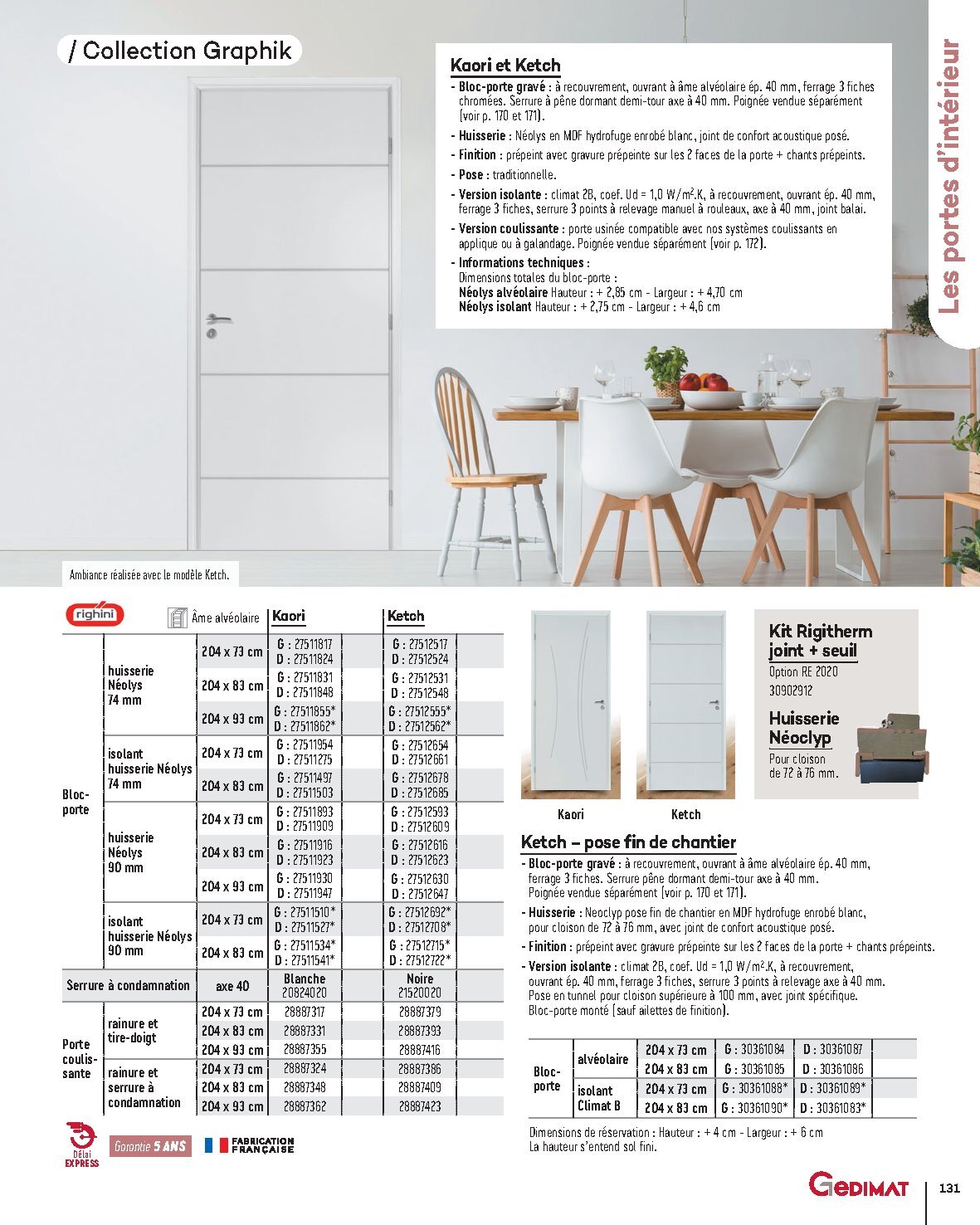 Catalogue Gedimat Menuiserie 2026 - Page 131