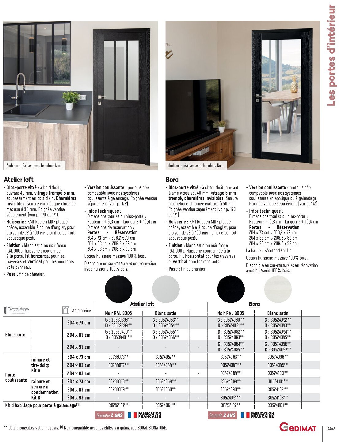 Catalogue Gedimat Menuiserie 2026 - Page 157