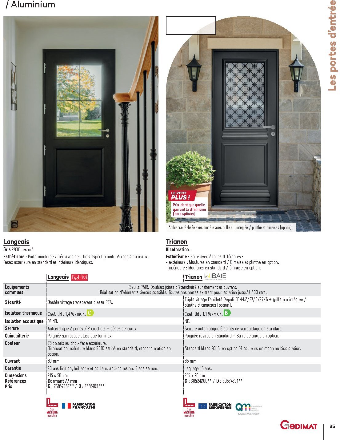 Catalogue Gedimat Menuiserie 2026 - Page 35