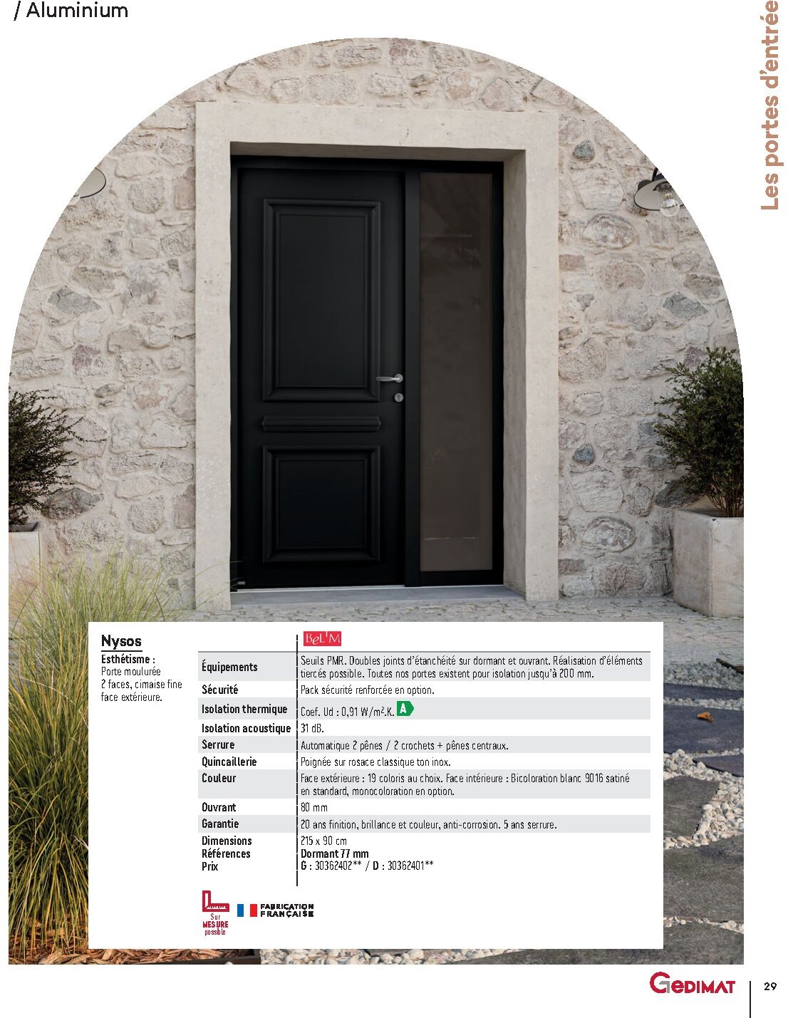 Catalogue Gedimat Menuiserie 2026 - Page 29