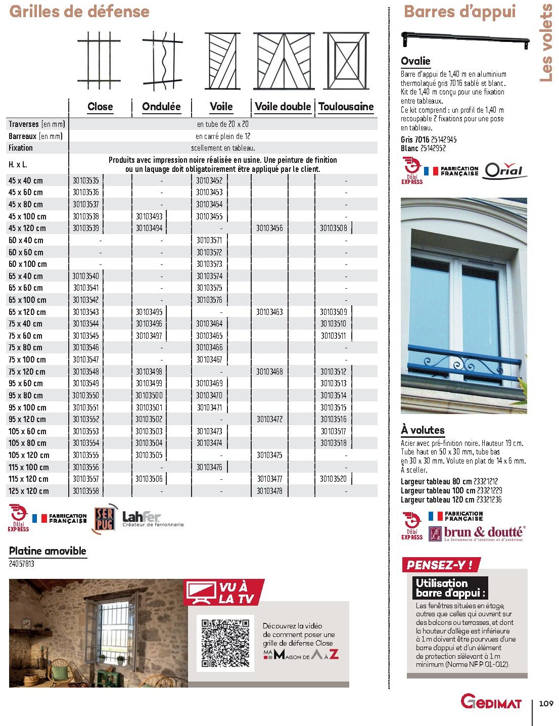 Catalogue Gedimat Menuiserie 2026 - Page 109