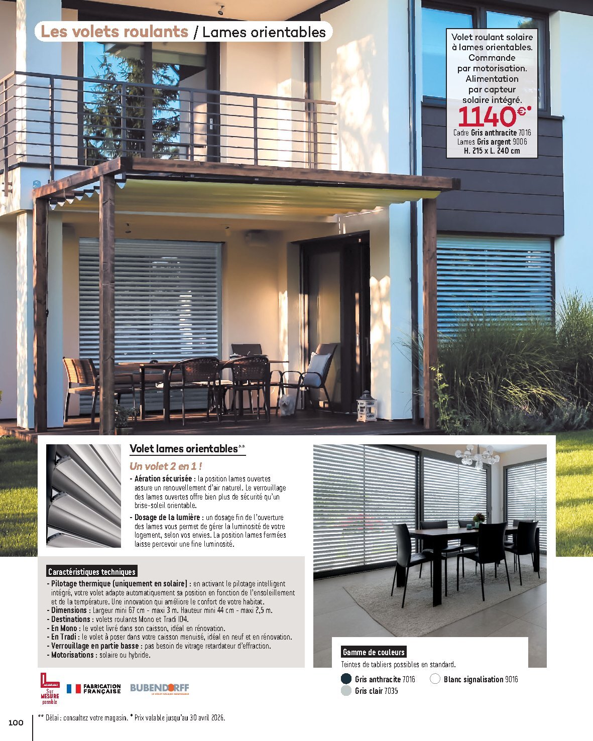 Catalogue Gedimat Menuiserie 2026 - Page 100