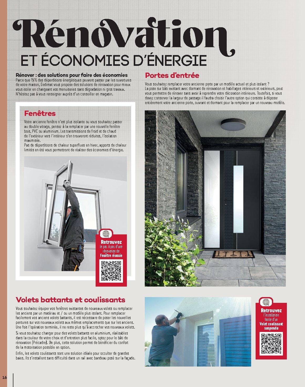 Catalogue Gedimat Menuiserie 2026 - Page 16