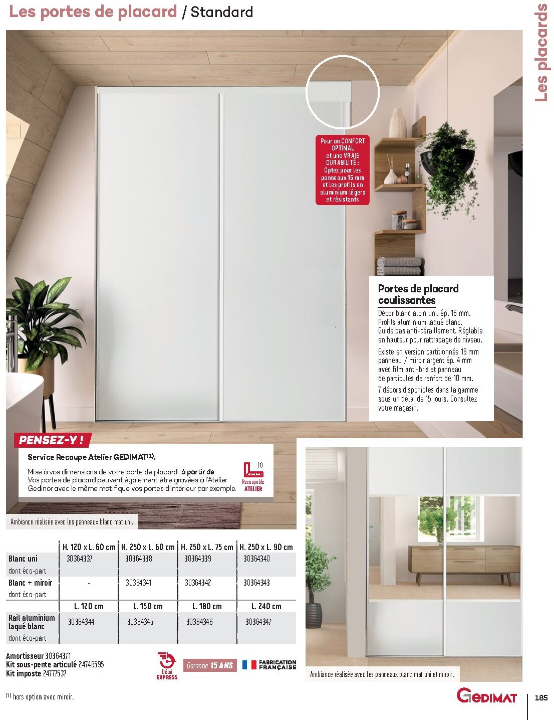 Catalogue Gedimat Menuiserie 2026 - Page 185