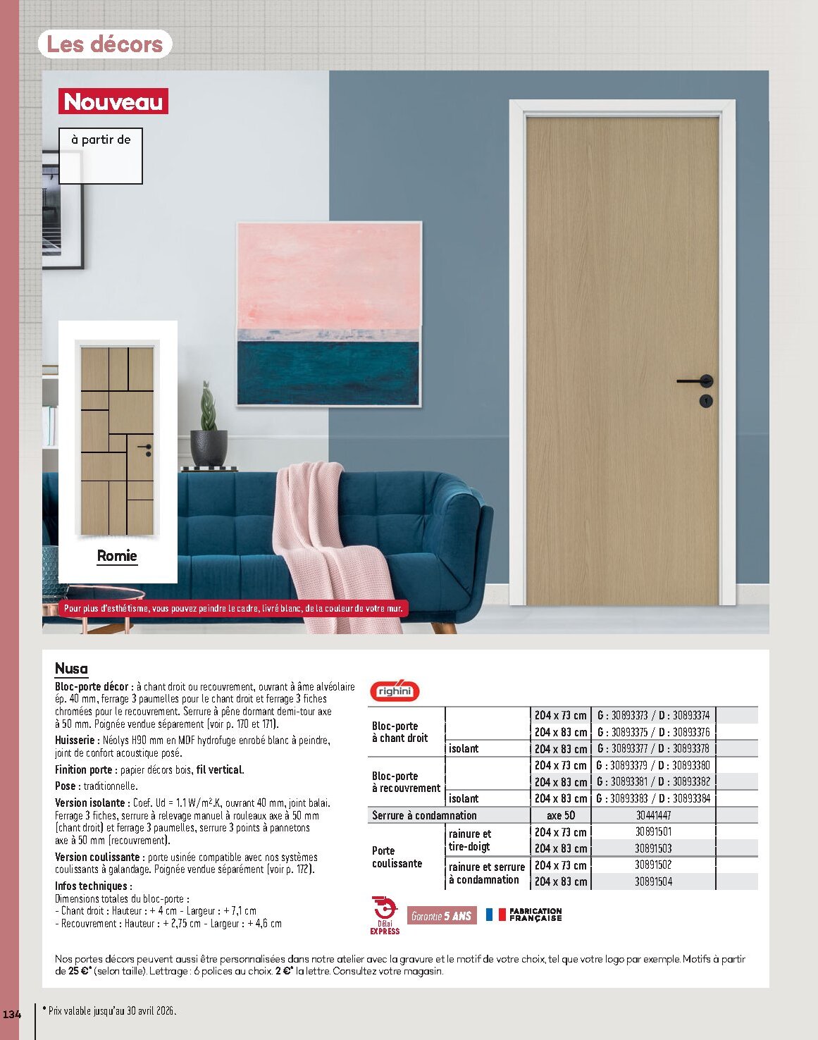 Catalogue Gedimat Menuiserie 2026 - Page 134