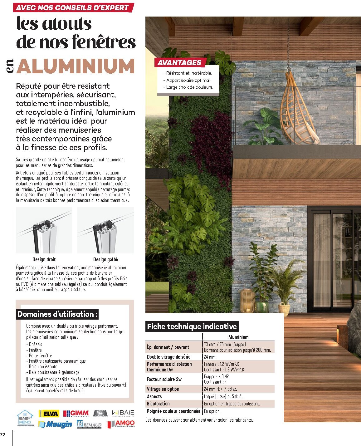 Catalogue Gedimat Menuiserie 2026 - Page 72