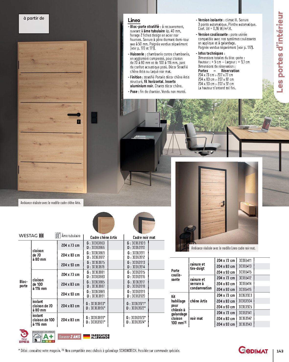 Catalogue Gedimat Menuiserie 2026 - Page 143